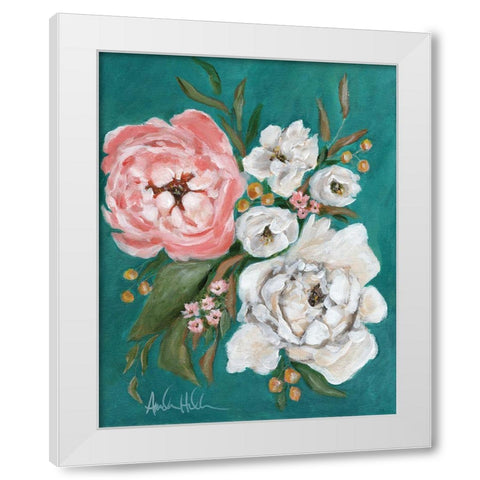 Spring Blossoms and Peonies White Modern Wood Framed Art Print by Hilburn, Amanda