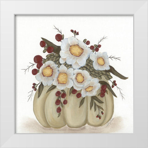Floral Pumpkin White Modern Wood Framed Art Print by Justice, Ashley