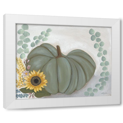 Green Pumpkin White Modern Wood Framed Art Print by Justice, Ashley