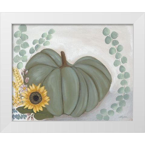 Green Pumpkin White Modern Wood Framed Art Print by Justice, Ashley