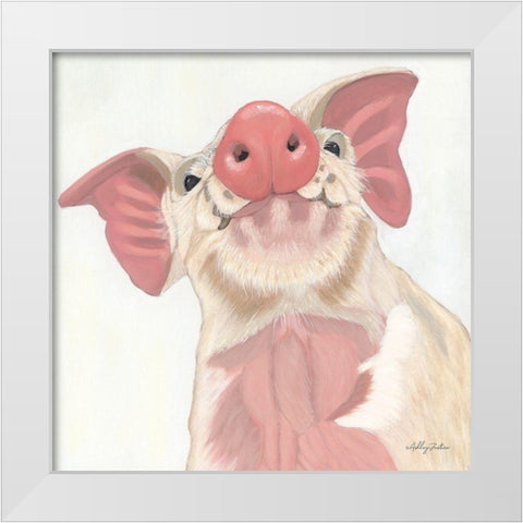 Buster White Modern Wood Framed Art Print by Justice, Ashley