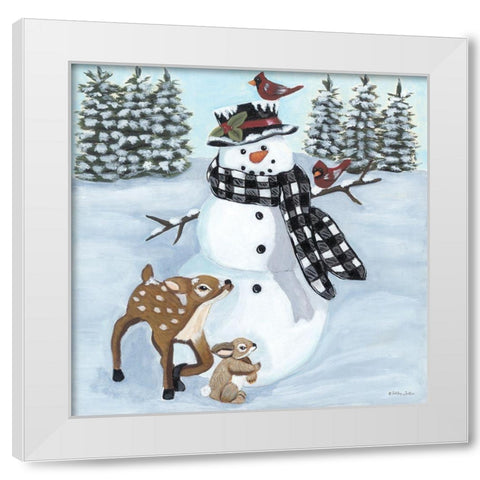 Winter Time Friends White Modern Wood Framed Art Print by Justice, Ashley