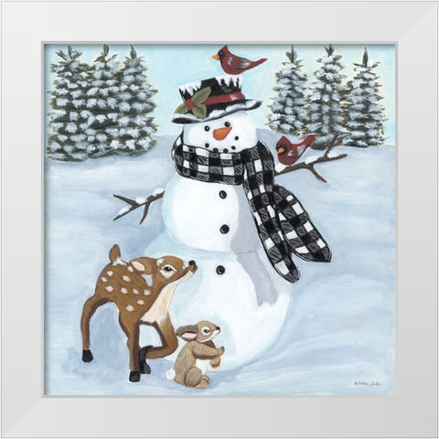 Winter Time Friends White Modern Wood Framed Art Print by Justice, Ashley