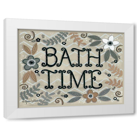 Bath Time White Modern Wood Framed Art Print by LaPoint, Annie