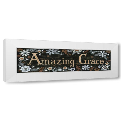 Amazing Grace Floral White Modern Wood Framed Art Print by LaPoint, Annie