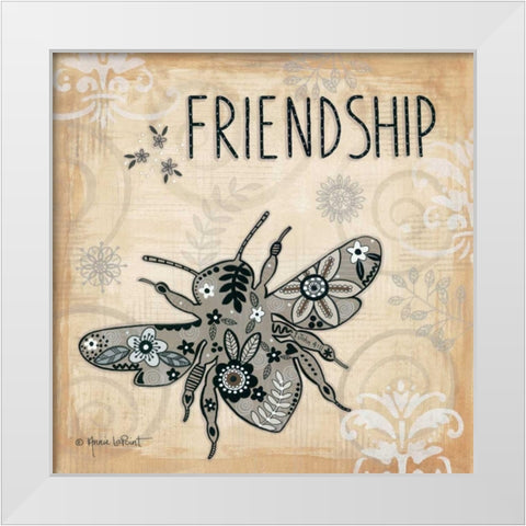 Friendship White Modern Wood Framed Art Print by LaPoint, Annie