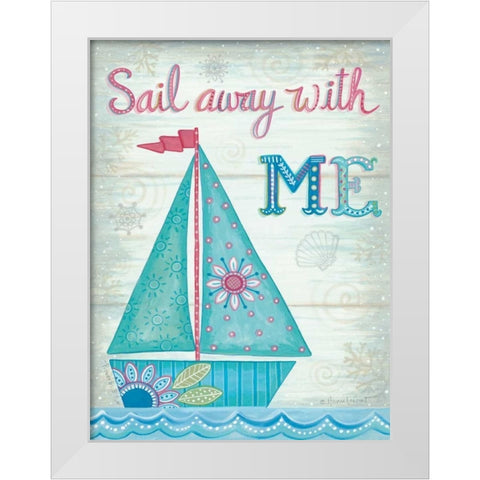 Sail Away with Me White Modern Wood Framed Art Print by LaPoint, Annie