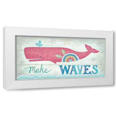 Make Waves White Modern Wood Framed Art Print by LaPoint, Annie