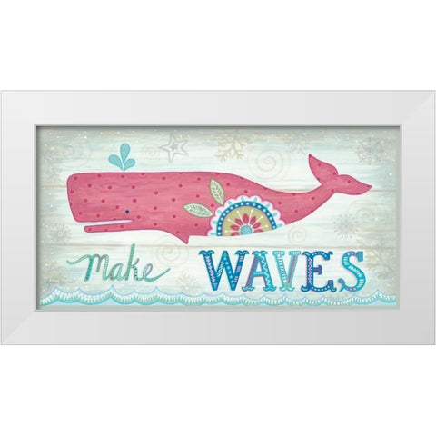Make Waves White Modern Wood Framed Art Print by LaPoint, Annie