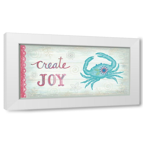 Create Joy White Modern Wood Framed Art Print by LaPoint, Annie