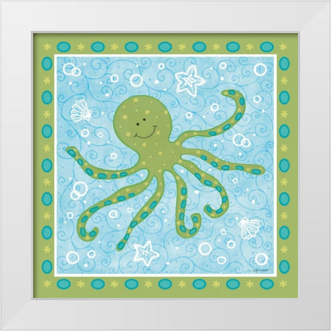 Beetle and Bob Baby Squid White Modern Wood Framed Art Print by LaPoint, Annie