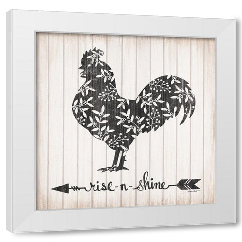 Rise N Shine Rooster White Modern Wood Framed Art Print by LaPoint, Annie
