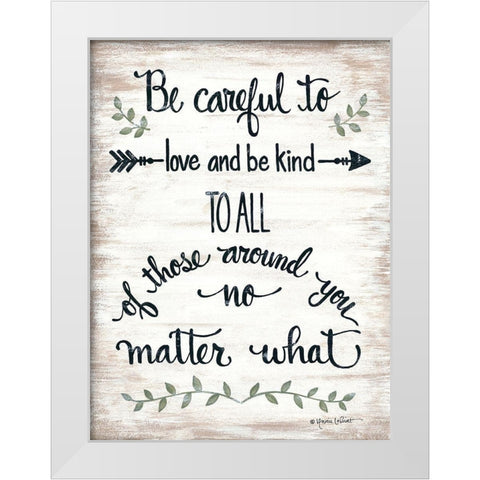 Be Careful White Modern Wood Framed Art Print by LaPoint, Annie