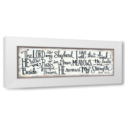 The Lord is My Shepherd White Modern Wood Framed Art Print by LaPoint, Annie