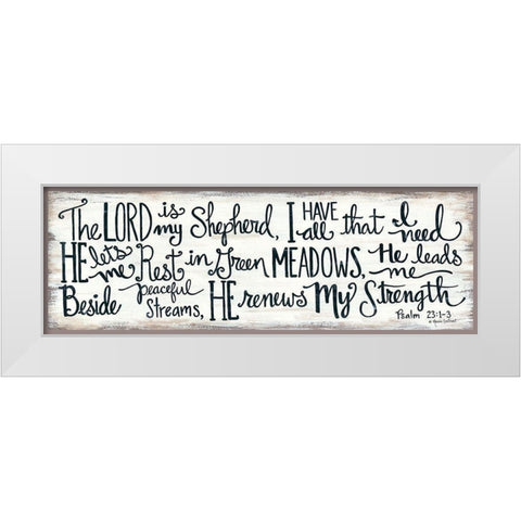 The Lord is My Shepherd White Modern Wood Framed Art Print by LaPoint, Annie