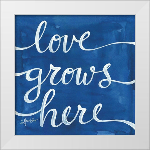 Love Grows Here White Modern Wood Framed Art Print by LaPoint, Annie