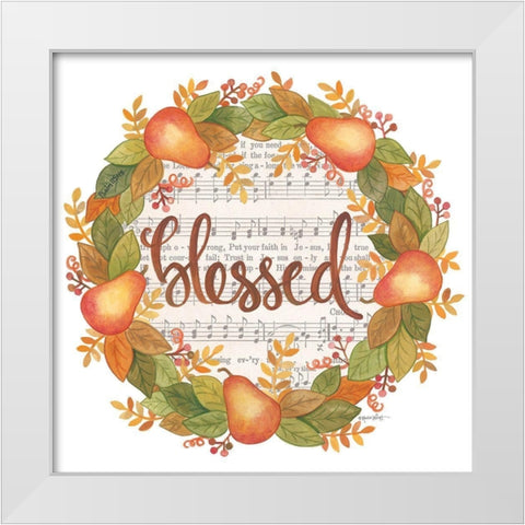 Blessed Wreath White Modern Wood Framed Art Print by LaPoint, Annie