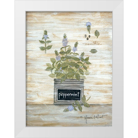 Peppermint Botanical White Modern Wood Framed Art Print by LaPoint, Annie