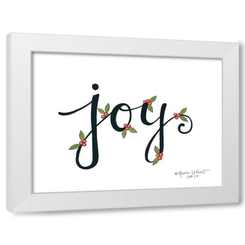 Joy with Berries White Modern Wood Framed Art Print by LaPoint, Annie