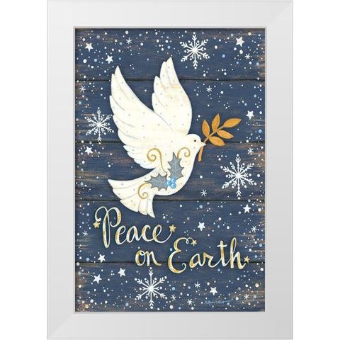 Peace on Earth White Modern Wood Framed Art Print by Laponit, Annie