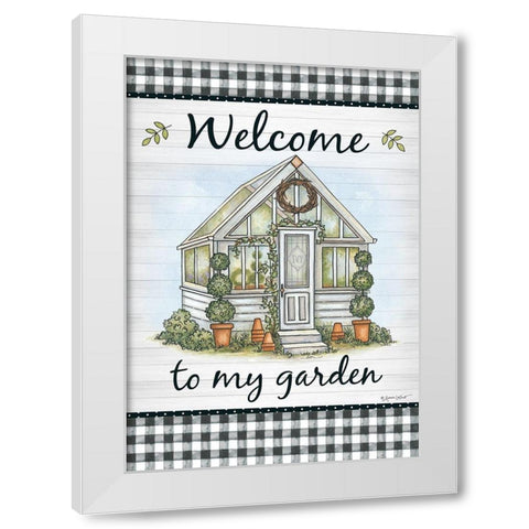 Welcome to My Garden White Modern Wood Framed Art Print by LaPoint, Annie