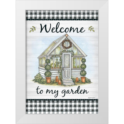 Welcome to My Garden White Modern Wood Framed Art Print by LaPoint, Annie