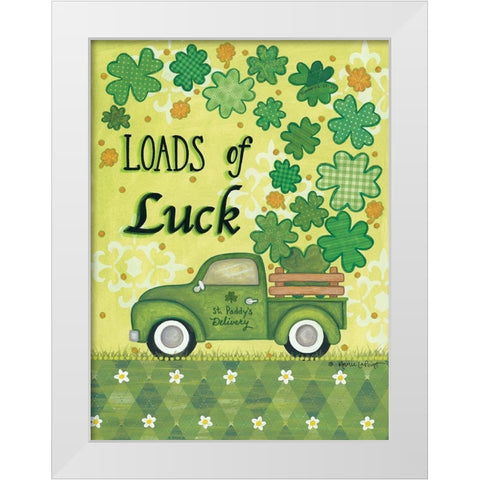 Loads of Luck Truck White Modern Wood Framed Art Print by LaPoint, Annie