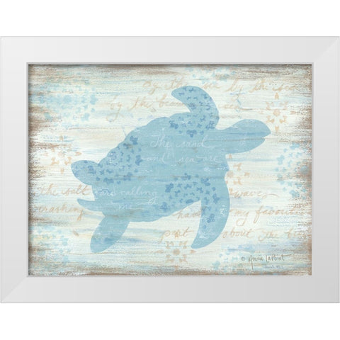Ocean Turtle  White Modern Wood Framed Art Print by LaPoint, Annie