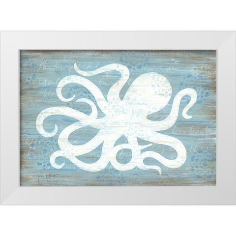 Ocean Octopus   White Modern Wood Framed Art Print by LaPoint, Annie
