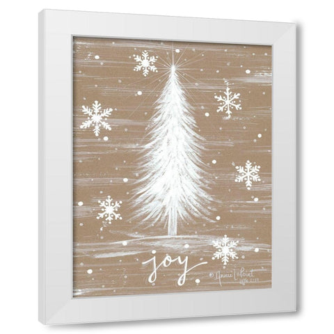 Joy Christmas Tree White Modern Wood Framed Art Print by LaPoint, Annie