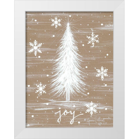 Joy Christmas Tree White Modern Wood Framed Art Print by LaPoint, Annie