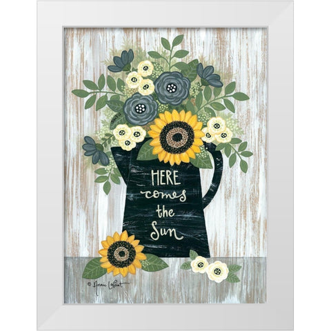Here Comes the Sun White Modern Wood Framed Art Print by LaPoint, Annie