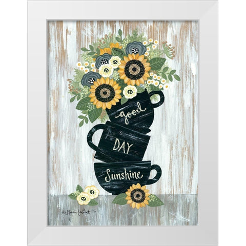 Good Day Sunshine White Modern Wood Framed Art Print by LaPoint, Annie