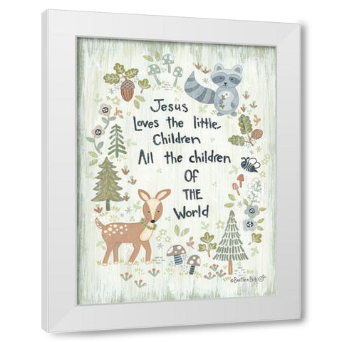 All the Children of the World - Woodland White Modern Wood Framed Art Print by LaPoint, Annie