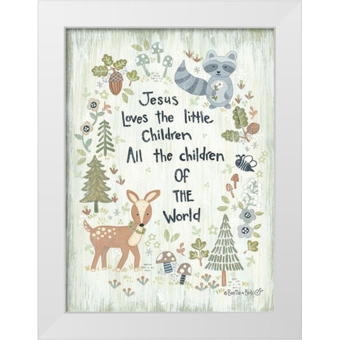 All the Children of the World - Woodland White Modern Wood Framed Art Print by LaPoint, Annie