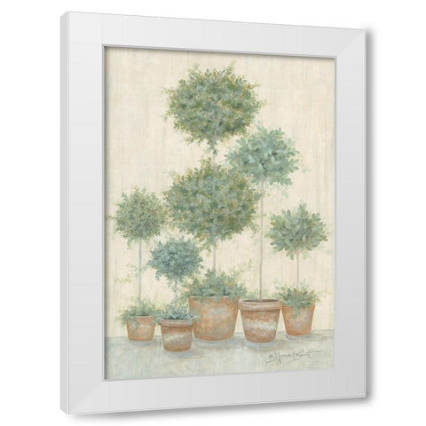 Tall Topiaries   White Modern Wood Framed Art Print by LaPoint, Annie