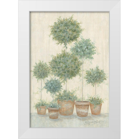 Tall Topiaries   White Modern Wood Framed Art Print by LaPoint, Annie