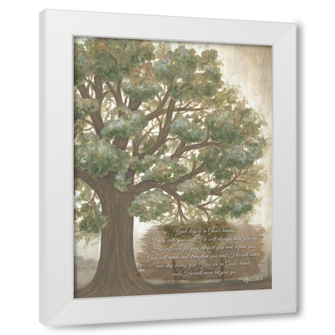 Your Day is in Gods Hands White Modern Wood Framed Art Print by LaPoint, Annie