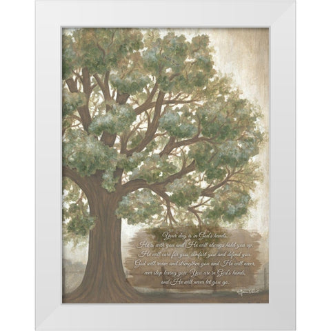 Your Day is in Gods Hands White Modern Wood Framed Art Print by LaPoint, Annie