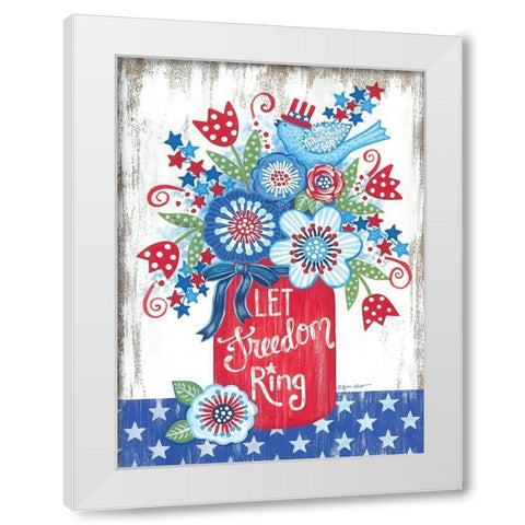 Let Freedom Ring White Modern Wood Framed Art Print by LaPoint, Annie