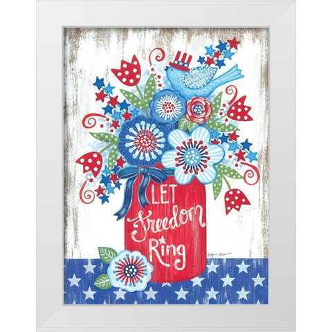 Let Freedom Ring White Modern Wood Framed Art Print by LaPoint, Annie