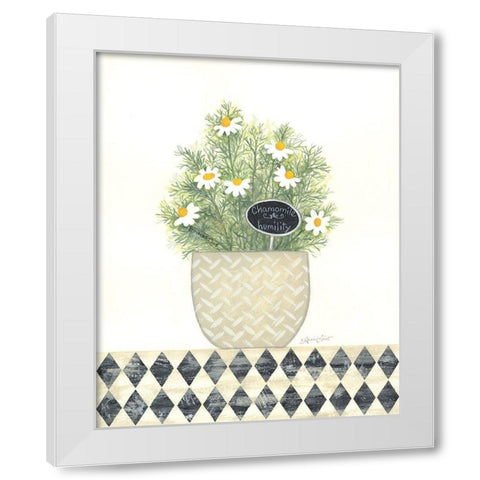 Chamomile Humility White Modern Wood Framed Art Print by LaPoint, Annie