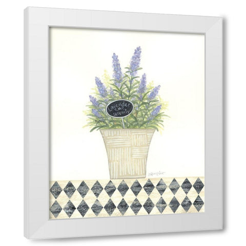 Lavender Serenity White Modern Wood Framed Art Print by LaPoint, Annie