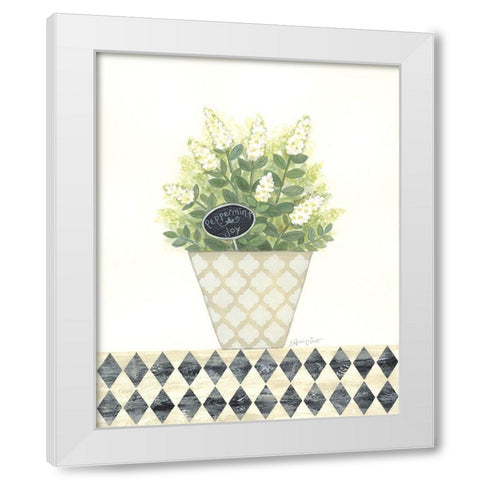 Peppermint Joy White Modern Wood Framed Art Print by LaPoint, Annie