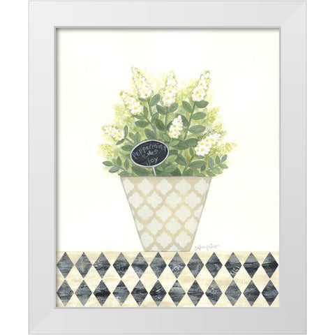 Peppermint Joy White Modern Wood Framed Art Print by LaPoint, Annie