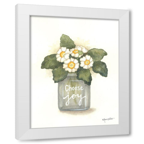 Choose Joy Primrose White Modern Wood Framed Art Print by LaPoint, Annie