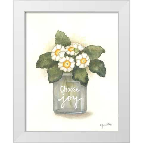 Choose Joy Primrose White Modern Wood Framed Art Print by LaPoint, Annie
