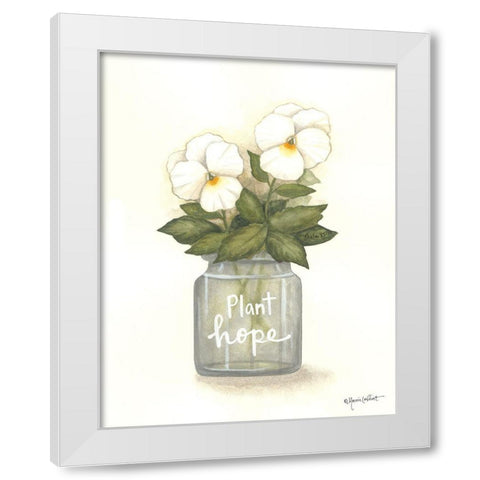 Plant Hope Pansies White Modern Wood Framed Art Print by LaPoint, Annie