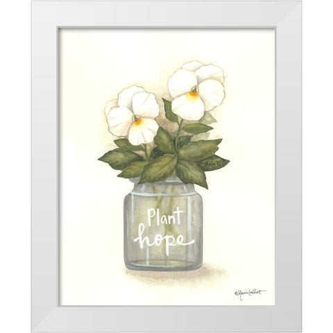 Plant Hope Pansies White Modern Wood Framed Art Print by LaPoint, Annie