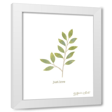 Just Love White Modern Wood Framed Art Print by LaPoint, Annie